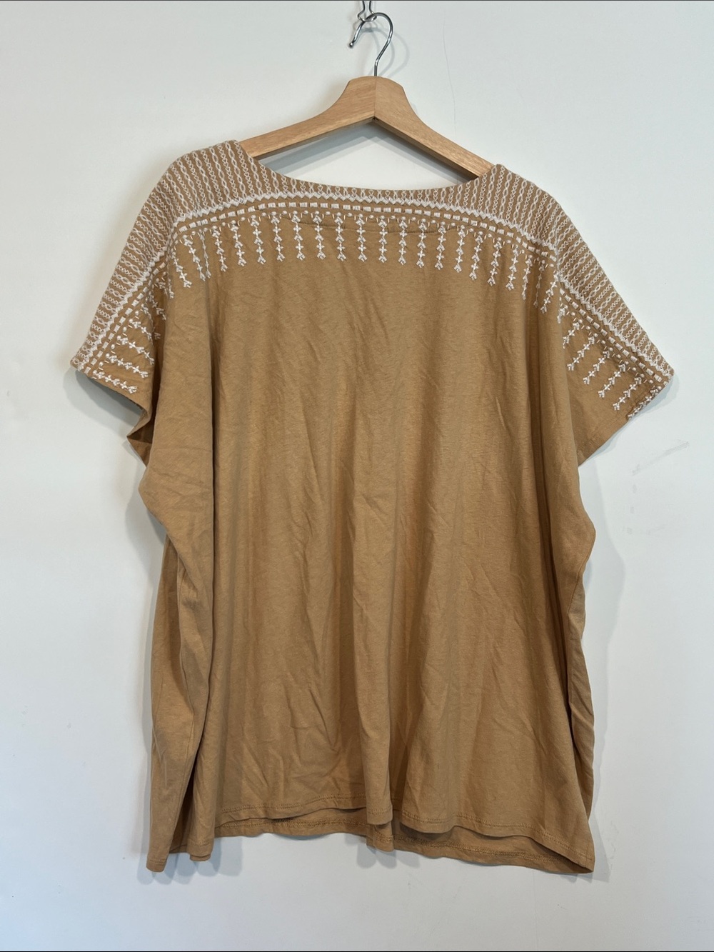 NEW J. Jill Pure Jill Elements Embroidered Shirt in Tan Size 3X - Picture 6 of 7